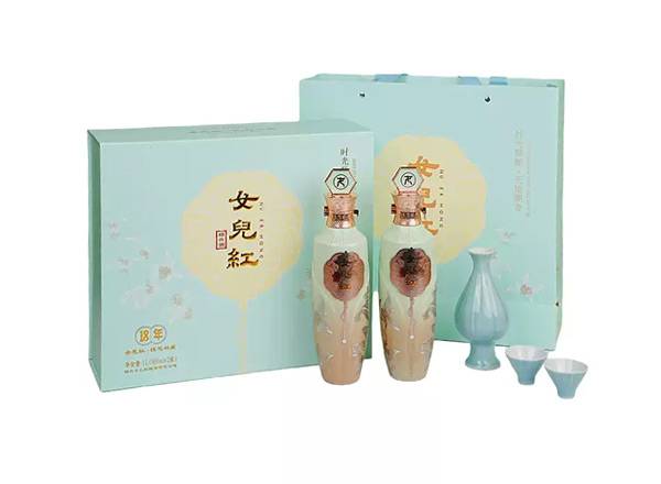沈阳黄酒回收女儿红18年黄酒十八年桂花林藏老酒500ml*2礼盒装