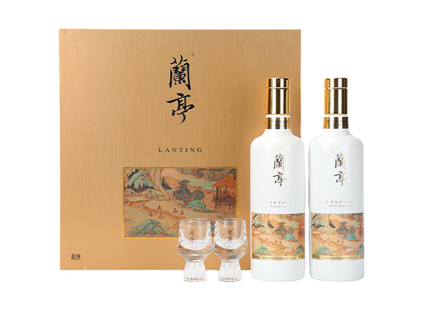 沈阳会稽山兰亭黄酒回收国潮兰亭500ml*2礼盒装行情价格