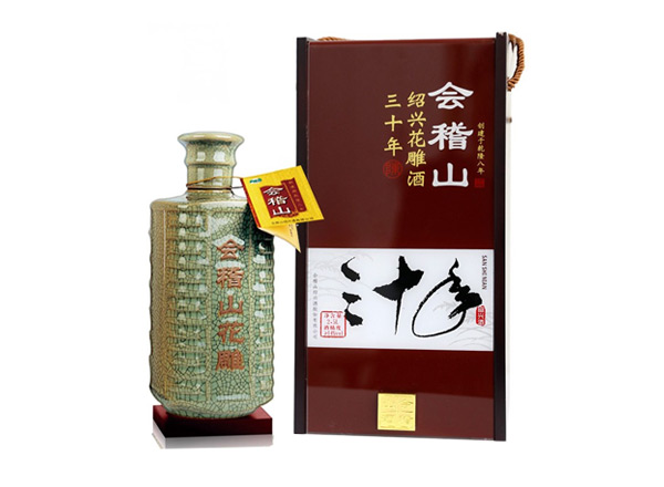 沈阳会稽山黄酒回收会稽山三十年绍兴花雕酒30年木盒装2.5L黄酒